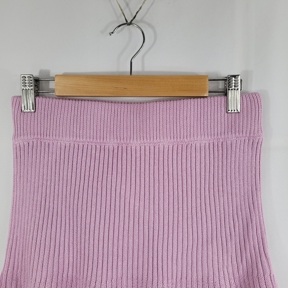 Free People Solid Gold Ribbed Mini Skirt Orchid Lilac - Picture 7 of 9